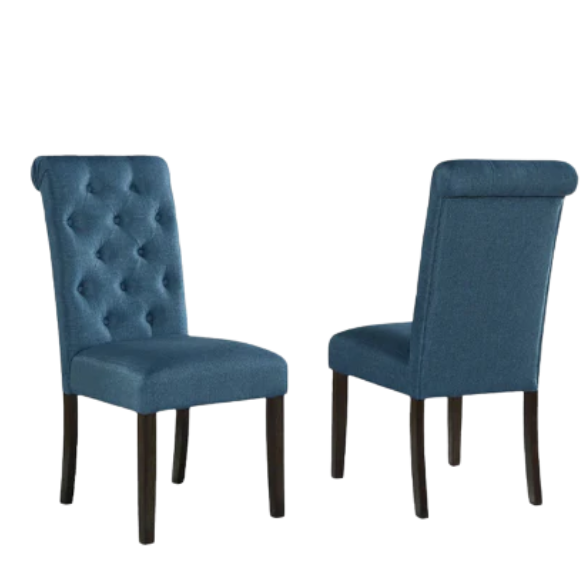 Solid Wood Tufted Dining Chairs (Set of 2) – High-Back Design with Button Tufting & Espresso Finish Legs