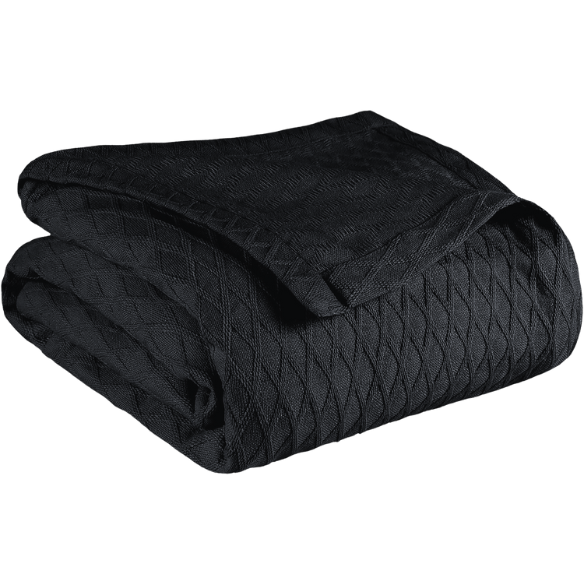 Black Weave Cotton Blanket – Elegant, Soft & Breathable All-Season Comfort