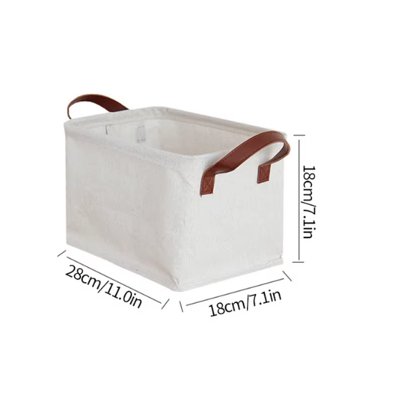 Collapsible Cotton Linen Laundry Basket – Stylish Hamper for Dirty Clothes and Toy Storage, Household Sundries Basket with Handle