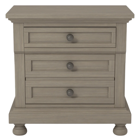 Rustic Farmhouse 3-Piece Queen Bedroom Set in Solid Grey Wood