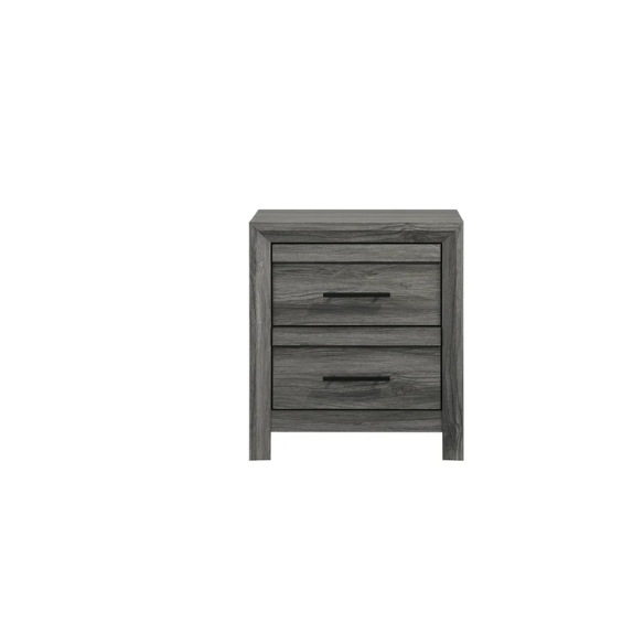 Stylish Dark Grey Wooden 5-Piece Twin Bedroom Set: Luxurious Rustic Solid Wood Design