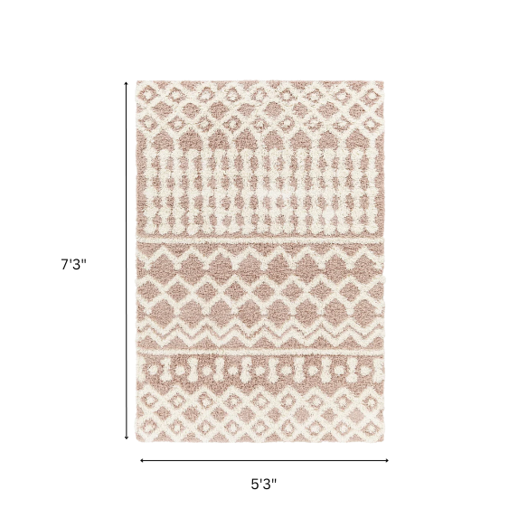 Soft Cozy Woven Shag Bohemian Tribal Area Rug
