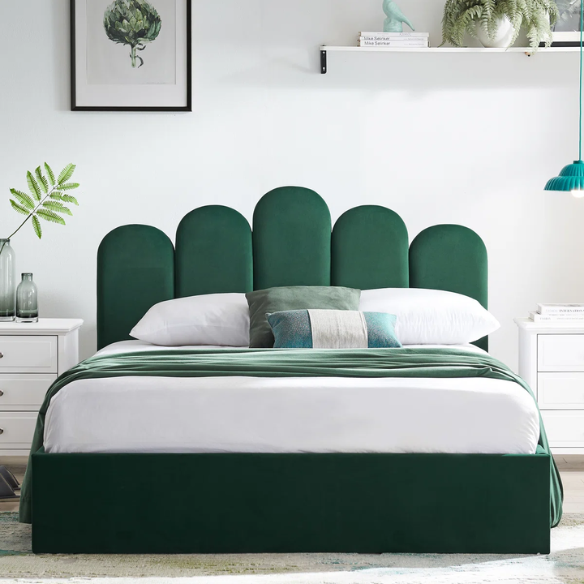 Elegant Hydraulic Velvet Upholstered Platform Bed – Full Double Size with Lift-Up Storage for Ultimate Space Saving