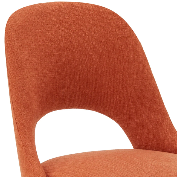 Textured Fabric Dining Side Chairs (Set of 2) – Solid Wood Frame with Mediterranean or Pecan Finish, High-Density Foam Fill & Rounded Back Design