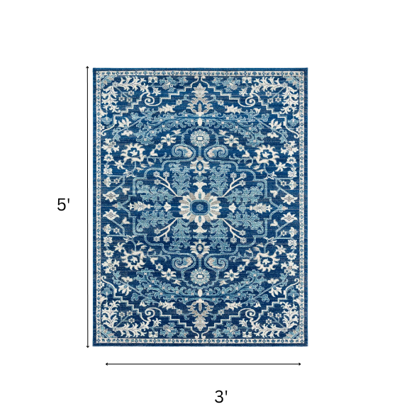 Timeless Traditional Woven Area Rug – Machine-Woven Polypropylene, Medium Pile, Durable and Easy to Clean