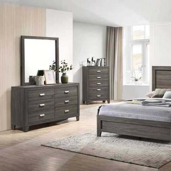 Chic Grey Wooden 4-Piece Twin Bedroom Set: Contemporary Style Meets Cozy Comfort