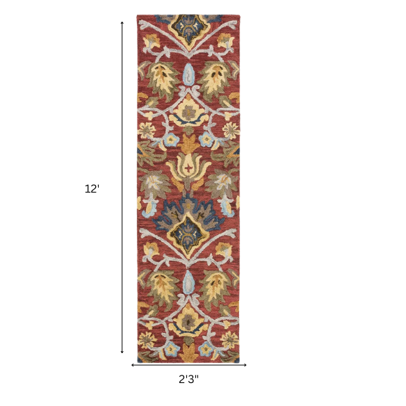 Tufted Wool Area Rug – Luxurious Floral Design