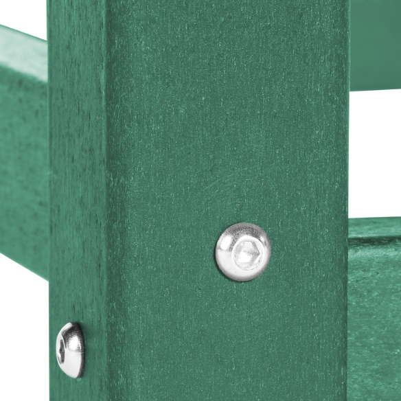 Outdoor Conversation Table – Stylish, Weather-Resistant Recycled Plastic Table with Slat-Style Top for Patios and Gardens