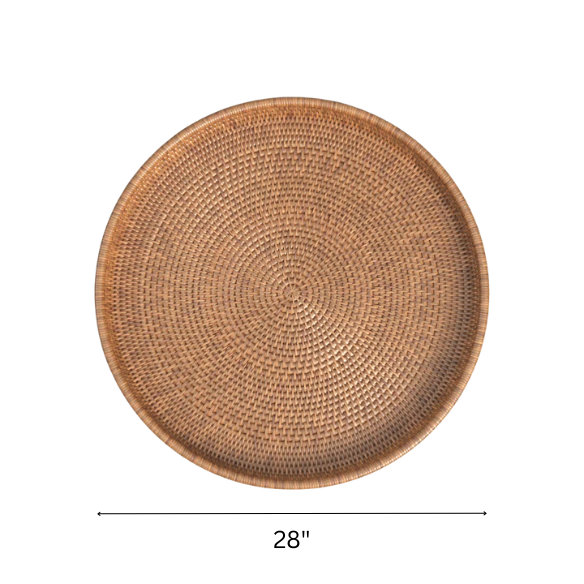 Wicker Serving Tray – Coastal-Inspired, Natural Rattan Design for Dining & Decor