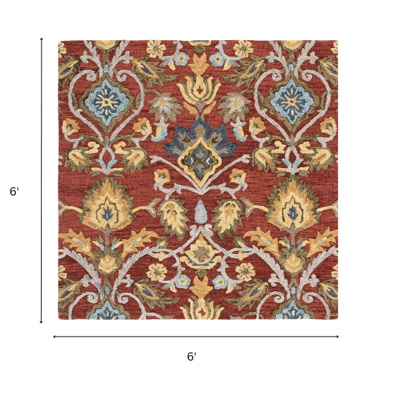 Tufted Wool Area Rug – Luxurious Floral Design