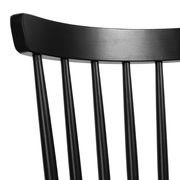 Solid Wood Slat Back Windsor Dining Chairs (Set of 2) – Sturdy, Eco-Friendly Construction with Ergonomic Backrest & Adjustable Foot Pads