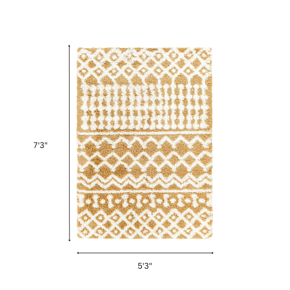 Soft Cozy Woven Shag Bohemian Tribal Area Rug