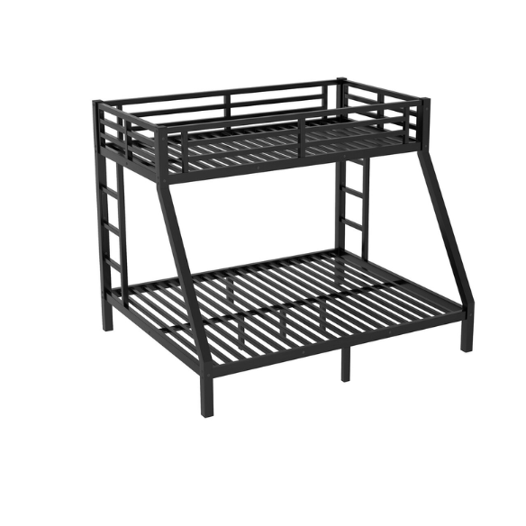 Heavy-Duty Metal Bunk Bed Twin Over Full Size with Removable Stairs – Sturdy Frame for Maximum Safety and Comfort