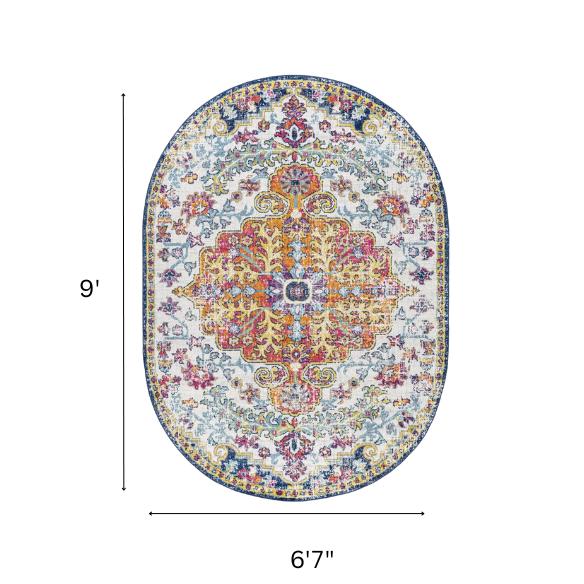 Timeless Traditional Woven Area Rug – Machine-Woven Polypropylene, Medium Pile, Durable and Easy to Clean