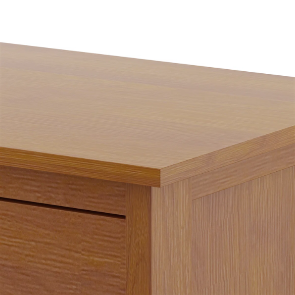2-Drawer Nightstand – Neutral Engineered Wood, Streamlined Rectangular Design, Four Block Legs, Convenient Storage with Roller-Glide Drawers & Metal Knobs, Perfect for Traditional & Contemporary Bedroom