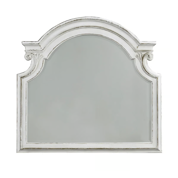 Upholstered Bed, Dresser, Mirror, and Nightstand Set in Antique White – Timeless Elegance, Refined Craftsmanship, and Distinctive Style