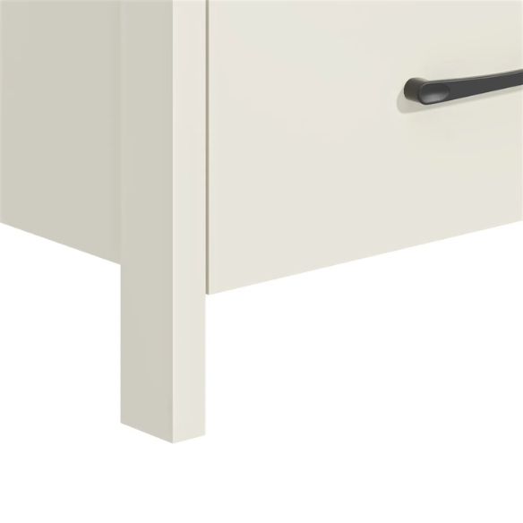 22.7" 2-Drawer Nightstand – Space-Saving Modern Minimalism, Engineered Wood with Clean-Lined Silhouette, Neutral Finish, Open Cubby & 2 Spacious Drawers for Bedroom Storage, Ideal for Tech & Accessories