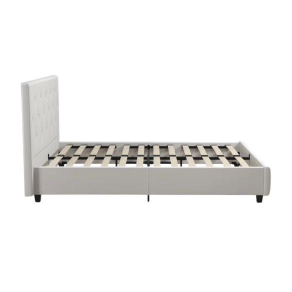 Luxurious Faux Leather Platform Bed – Full Double Size with Sleek Modern Design