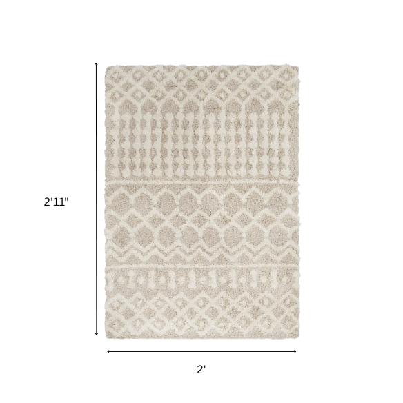 Soft Cozy Woven Shag Bohemian Tribal Area Rug