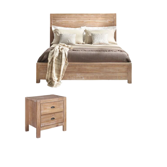 Stylish Wooden Twin 2-Piece Bedroom Set: Elegant Design for Cozy and Functional Spaces