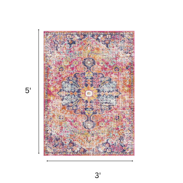Timeless Traditional Woven Area Rug – Machine-Woven Polypropylene, Medium Pile, Durable and Easy to Clean