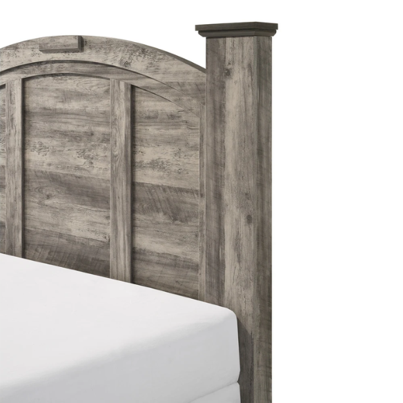 5-Piece Gray Rustic Panel Bedroom Set – A Harmonious Blend of Rustic Charm and Modern Elegance