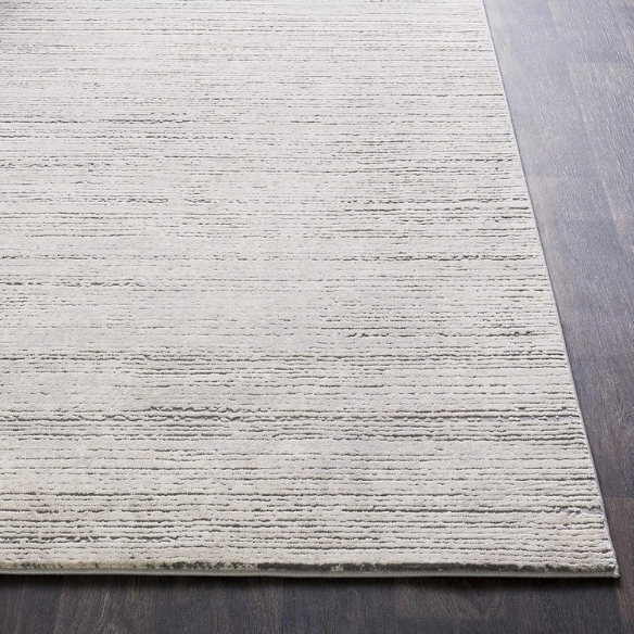 Modern Abstract Gray Area Rug – Stain-Resistant, High-Low Pile, Distressed Ivory Hues for a Relaxed, Stylish Touch