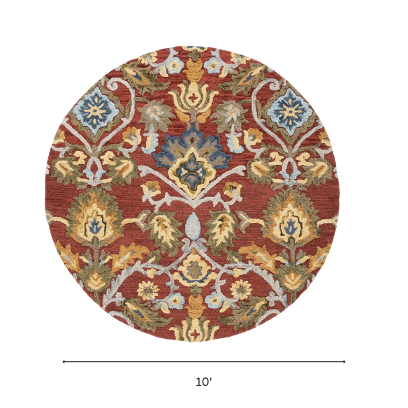 Tufted Wool Area Rug – Luxurious Floral Design