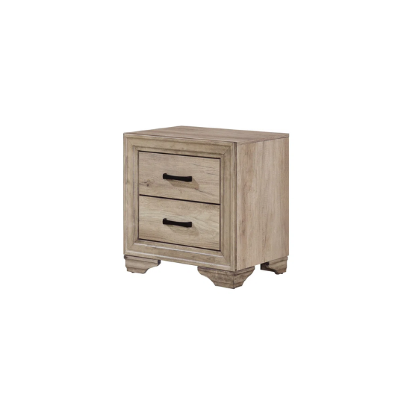 Elegant 4-Piece Rustic Wooden Queen Bedroom Set in Light Brown