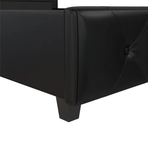 Luxurious Faux Leather Platform Bed – Full Double Size with Sleek Modern Design
