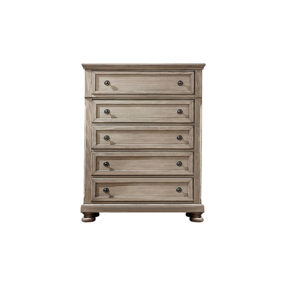 Rustic Farmhouse 3-Piece Queen Bedroom Set in Solid Grey Wood
