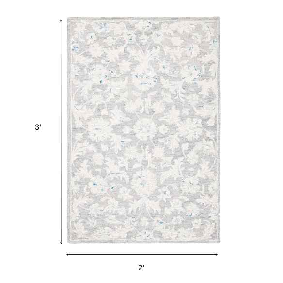Tufted Wool Area Rug – Luxurious Floral Design