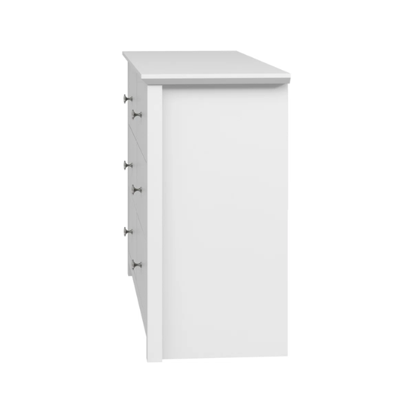 Modern 6-Drawer Double Dresser with Angled Sled Legs and Round Metal Hardware