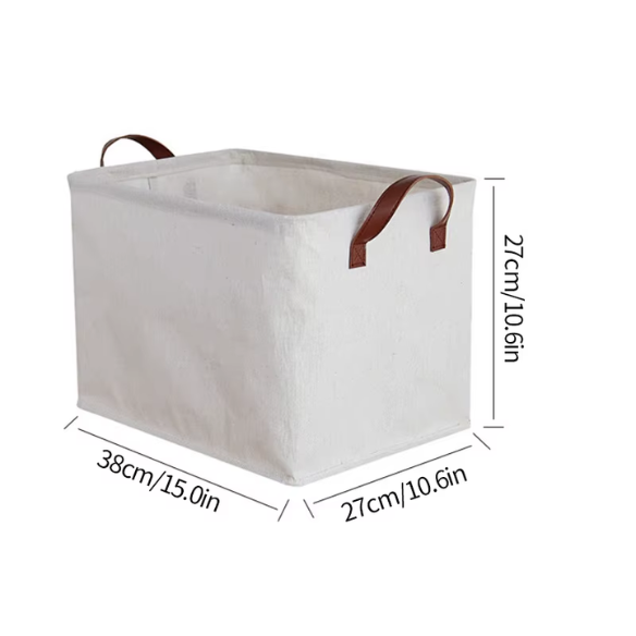 Collapsible Cotton Linen Laundry Basket – Stylish Hamper for Dirty Clothes and Toy Storage, Household Sundries Basket with Handle