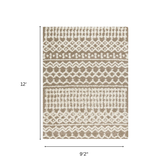 Soft Cozy Woven Shag Bohemian Tribal Area Rug