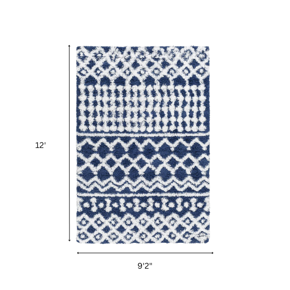Soft Cozy Woven Shag Bohemian Tribal Area Rug