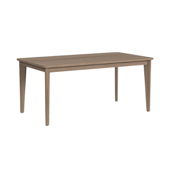 7-Piece Brown Wood Rectangle Dining Set – Mid-Century Boho Style with Sustainable Oak & Cane Details