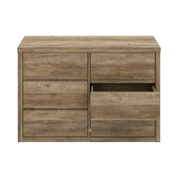 Modern 46.46'' 6-Drawer Double Dresser with Hidden Handles and Wood Grain Finish
