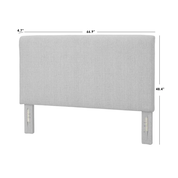 Solid Colored Linen Upholstered Queen Size Standard Bed