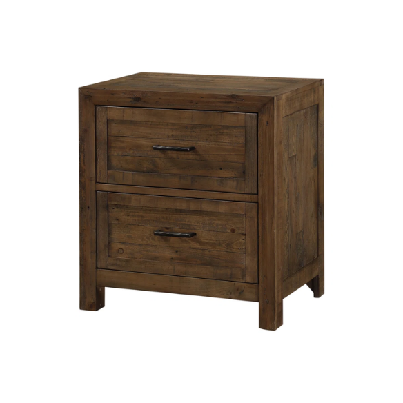 Weathered Oak Queen Bed with Solid Wood Standard Bedroom Set – Timeless, Durable, and Stylish