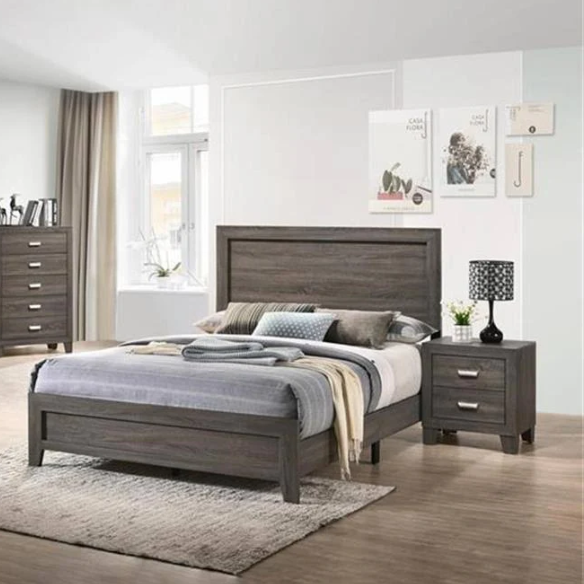 Chic Grey Wooden 4-Piece Twin Bedroom Set: Contemporary Style Meets Cozy Comfort