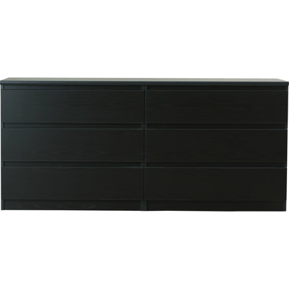 Versatile 60.5" 6-Drawer Double Dresser with Smooth Metal Glides and Clean-Lined Silhouette