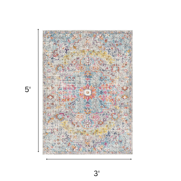 Timeless Traditional Woven Area Rug – Machine-Woven Polypropylene, Medium Pile, Durable and Easy to Clean