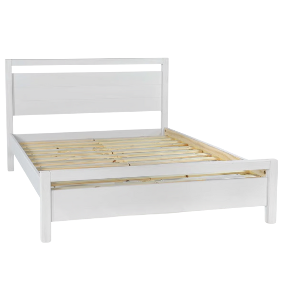 Rustic White King 5-Piece Solid Wood Bedroom Set – Bed, 2 Nightstands, 6-Drawer Dresser, and 5-Drawer Chest