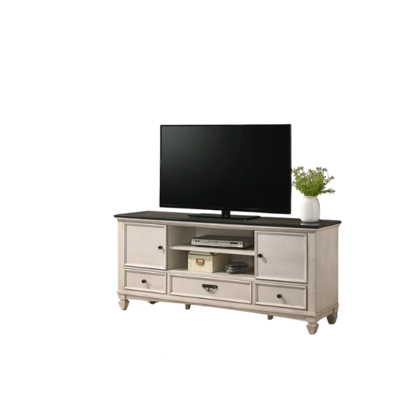 Elegant Cream & Brown 6-Piece Queen Panel Bedroom Set – Solid Wood Bed, Dresser, Mirror, 2 Nightstands, and Chest with Ample Storage