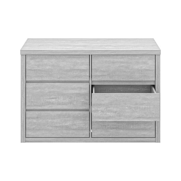 Modern 46.46'' 6-Drawer Double Dresser with Hidden Handles and Wood Grain Finish