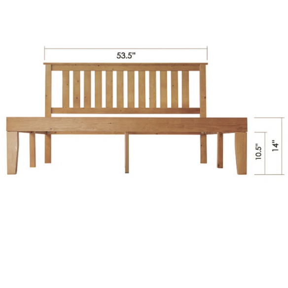 Durable Solid Wood Slat Bed – Full/Double Size with Timeless Design and Sturdy Construction