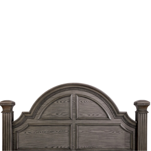 Elegant Traditional 3-Piece Wood Poster Bedroom Set with Beaded Trim, Reeded Posts, and USB Nightstands