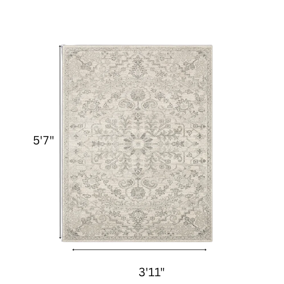 Timeless Traditional Woven Area Rug – Machine-Woven Polypropylene, Medium Pile, Durable and Easy to Clean