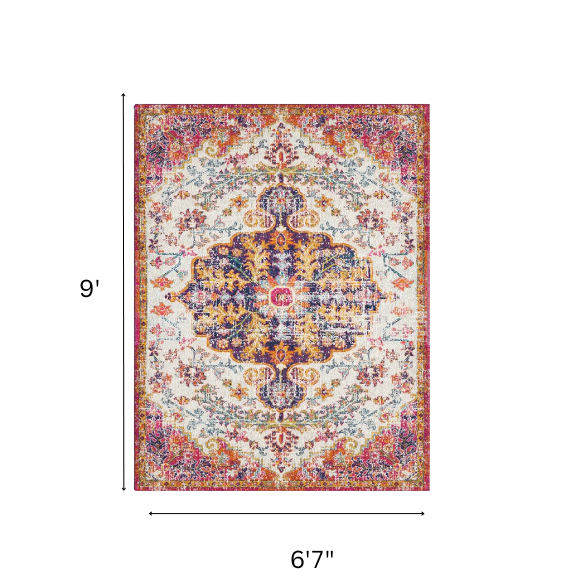 Timeless Traditional Woven Area Rug – Machine-Woven Polypropylene, Medium Pile, Durable and Easy to Clean